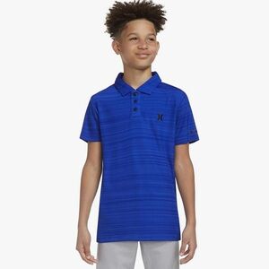 NWT Hurley Big Boys Short Sleeve H2O-Dri Polo Shirt Sz. M (10-12) Blue
